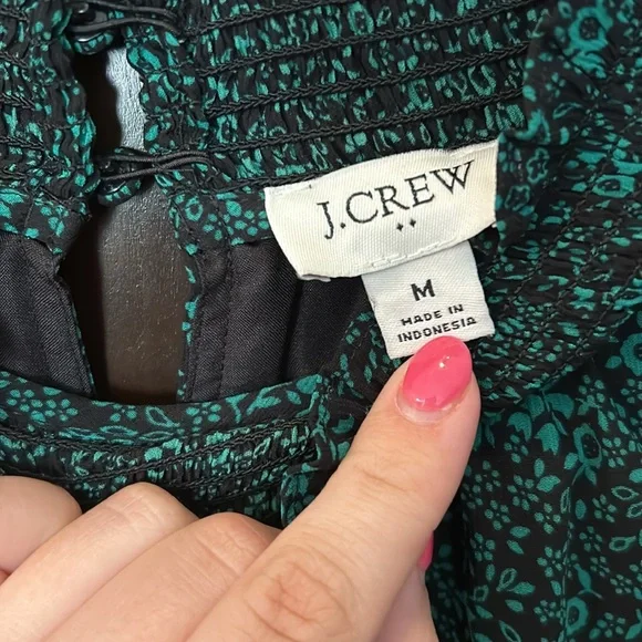 J. Crew Teal Floral Midi Dress - Picture 4 of 6